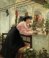 Young Woman with Flowers