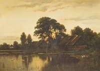 Evening at a lake in Mecklenburg