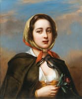 Girl with a Bouquet of Flowers