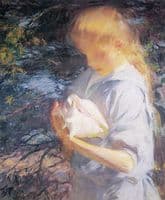 Eleanor Holding a Shell, North Haven, Maine