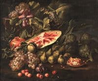 Still Life with Fruits, Watermelon and Grapes