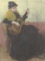 Playing the guitar