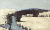 Winter landscape with river