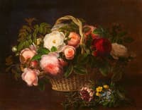 Floral Still Life in a Basket