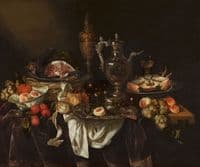 Banquet Still Life with a Self-Portrait in the Silver Jug