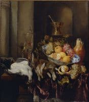 Banquet Still Life with a Self-Portrait in the Mortar Jug