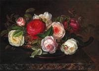 Various roses in a greek bowl