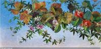 Vine, grapes and passionflower