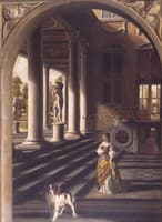 Perspective View with a Woman Reading a Letter
