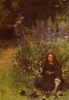 Teresa Gathering Pansies