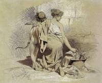 Woman with Cupid