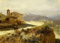 Italian landscape with donkey