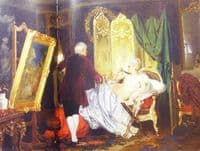 French painter of the time of Louis XV paints a portrait of the marquise