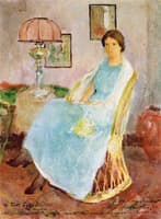 Lady in a Wicker Chair