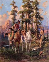 Two Scouts Watching Custer's Command, Big Horn