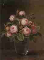 Roses in a glass vase