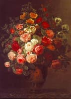 Still life with roses in a Greek red-figure vase