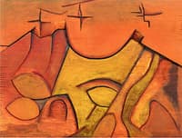 Painted Wood Relief