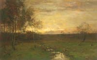 Landscape with Orange Sky