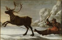 Abraham Renstirna Dressed as a Lapp and his Reindeer