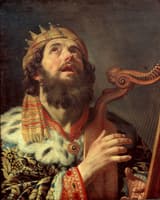 David playing the harp