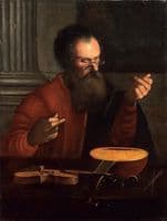 Old Man Stringing A Lute