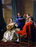 Une Espagnole Jouant De La Guitare