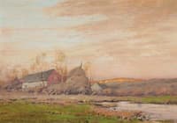 Farm Landscape in Winter