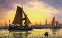 Barges Docking at a Harbour, Antwerp