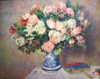 Chrysanthemums and Japanese Fan