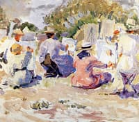 Women in Painting Class