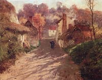Windswept Road on an Autumn Day