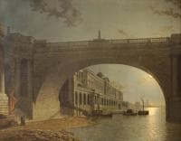 Night View of Somerset House and Waterloo Bridge, London