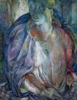 Woman in a Green Dress and Cameo