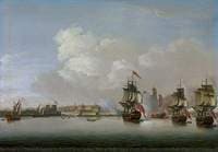 HMS 'Monmouth' Burning the French Frigate 'Rose', 1 July 1758