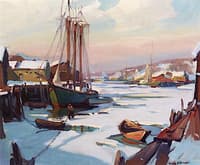 Gloucester Harbor Frozen Over