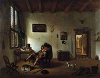 Interior of a Dutch House with an Operator Attending to a Man's Teeth