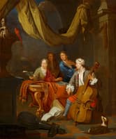 Musical company in an elegant interior