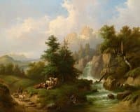 Herdsmen Resting in an Open Mountain Landscape