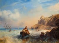 Ships by the coast