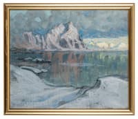Boats between the Mountains. Study from Lofoten