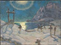 The Graveyard in the Mountains. Study from Lofoten