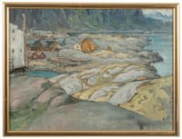 The Village at the Foot of the Mountain. Study from Lofoten