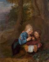 Two Boys with a Bird