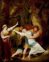 Titus Andronicus, Act II, Scene 3, Tamora, Lavinia, Demetrius and Chiron