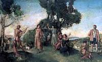 Picnic: A Group of Figures in a Landscape by a River