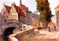 Street with Bridge and Trees