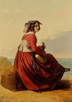Une jeune Romaine à la Guitare