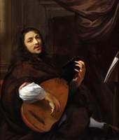 A man playing a lute