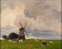 Spring Landscape with Windmill